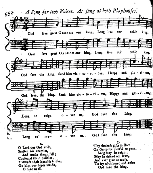 God Save the King, The Gentleman's Magazine, 1745