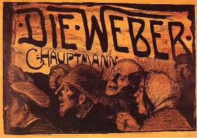 Gerhart Hauptmanns Drama ber die Weber ist das wichtigste Theaterstck ber Not und Elend in der Vorzeit der Industrialisierung. [Emil Orlik, Die Weber, 1897]